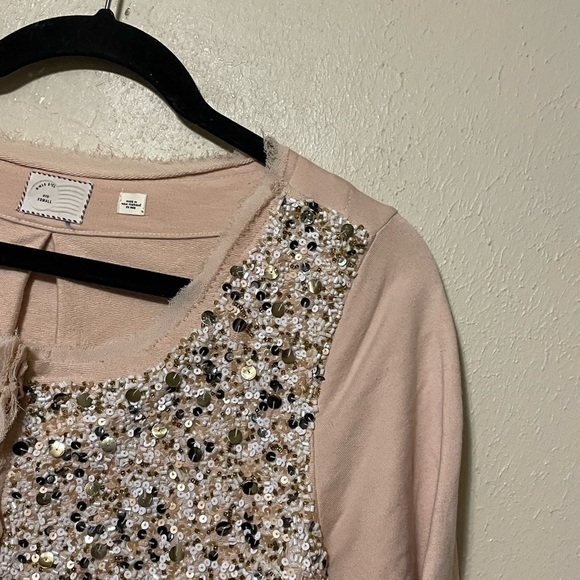 Anthropologie Postmark Paillette Beaded Cardigan Size XS - Picture 3 of 10